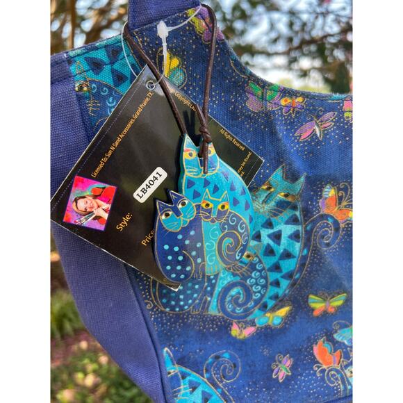 NWT vintage Laurel Burch Cat bag with butterflies - Picture 2 of 6